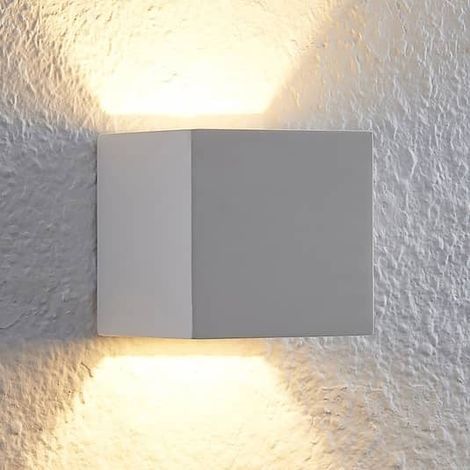 [NEUWERTIG] B-Ware Lindby Quaso Led Wandleuchte Aus Weißem Gips Wandleuchte Wandlicht Flurleuchte (1/2)