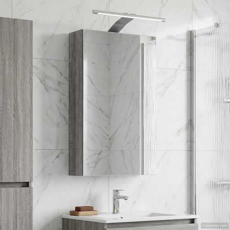 vidaXL Mobiletto per specchio da bagno Grigio Sonoma 30 x 10,5 x