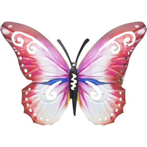 Art de papillon de jardin jardin extérieur jardin arrière-cour cadeau de décoration d'animaux en métal rouge