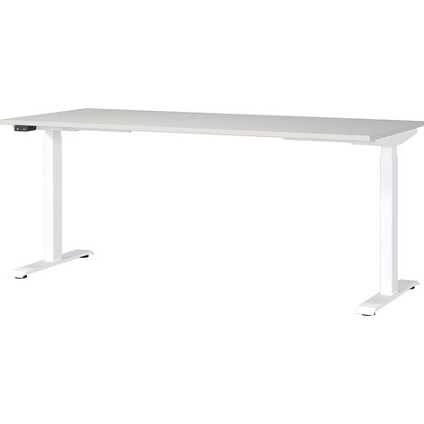 Schreibtisch 180cm, elektrisch höhenverstellbar, grau/weiß, JESOLO-01 (1/4)