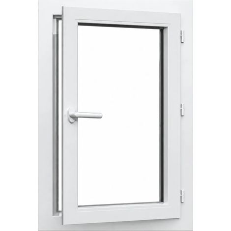 Fenêtre PVC 1 vantail H 60 x L 40 cm OF pour pose en neuf avec poignée - tirant droit (1/5)