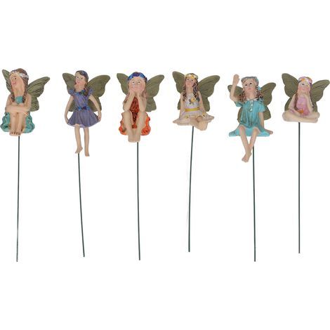Figurines féeriques miniatures, 6 pièces, Statue d'elfe, Mini jardin, cour, Micro paysage, Pot de fleur, décoration (1/5)