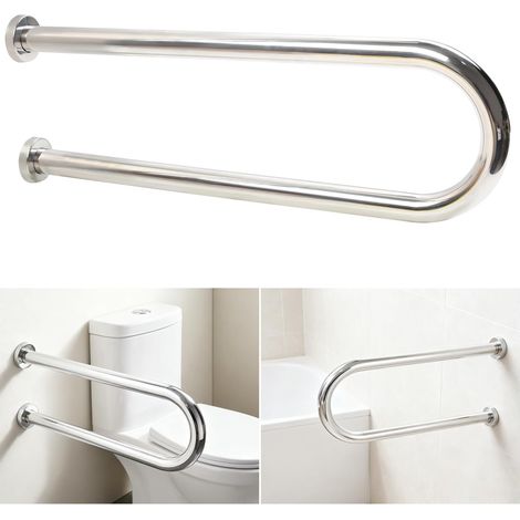 Haltegriff für Toilette, Haltegriff für Dusche aus Edelstahl SUS304, 60 cm langer, rutschfester Sicherheitsgriff für Behinderte, Senioren, Schwangere, Haltegriffe im Badezimmer