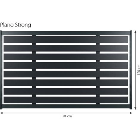 Minka Zaunserie Plano Strong 194 x 120cm Aluminium Gartenzaun in Anthrazit (1/3)