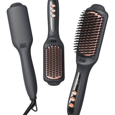 Brosse Lissante Chauffante Ionique, 12 Températures Réglables 120-230°C, Chauffe Rapide en 30 s, Plaques en Céramique, Écran LED, Arrêt Automatique 60 min (1/5)