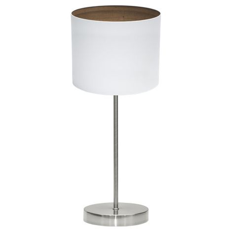 Sobremesa Tatiana 1xe14 Niquel/blanco-mad.Oscura 42x17x17 Cm (1/2)