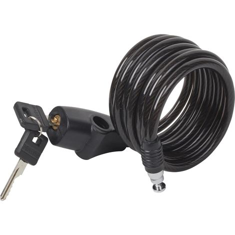 1 Câble Antivol Vélo, Acier Torsadé 1,8m, Clé Sécurité, Vinyle Anti-rayure, Extérieur