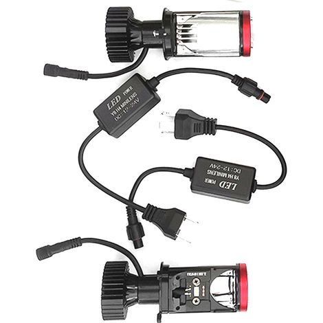 Ampoule de phare LED haute luminosité pour moto, kit d'ampoule fisheye en aluminium 12-24V, feux de route/croisement Y8-H4 (1/5)