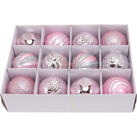 Rosa Weihnachtskugeln für den Weihnachtsbaum, Dekoration für Familienfeiern und Geburtstage (1/5)