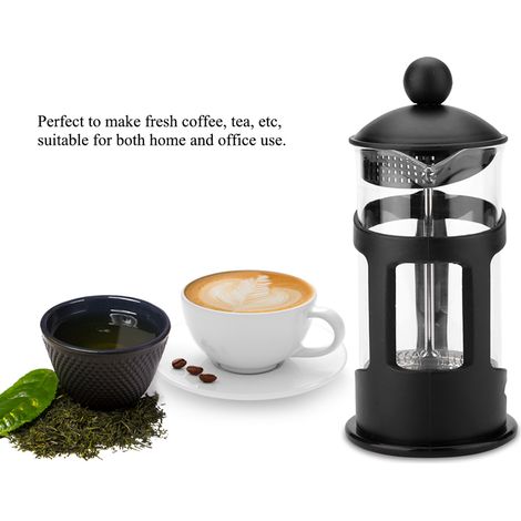 Tragbare Kaffeekanne aus Edelstahl und Glas für Zuhause und Büro (350 ml) (1/5)