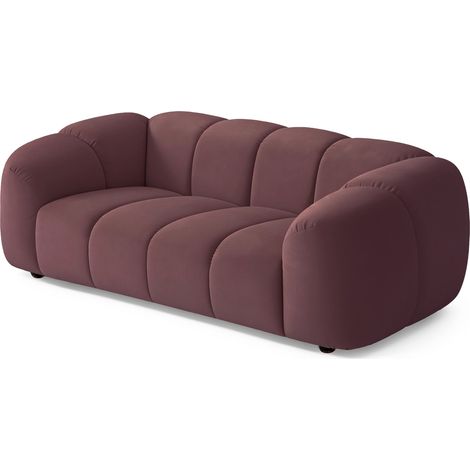 Selsey Millma - Sofa 3-Sitzer, Samt Rosa, 220 cm (1/5)