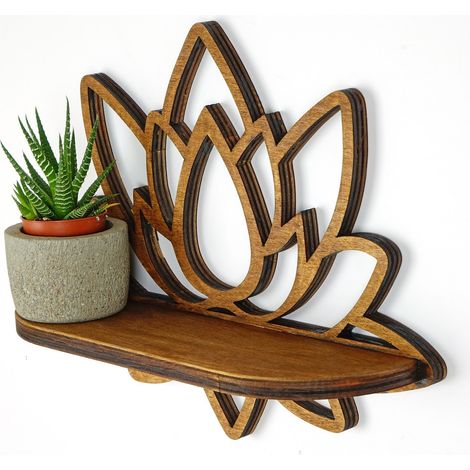 Étagère murale en bois "Raf264" - 33 x 10 x 26 cm - Noyer