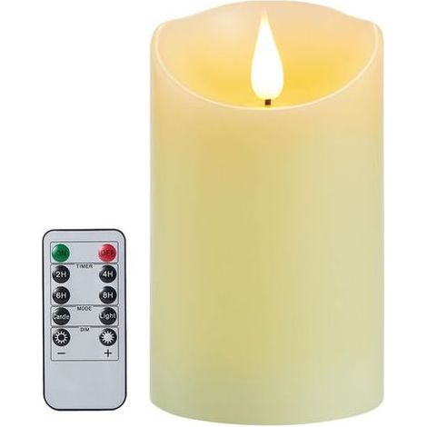 7.5 x 15cm ,Bougies LED à Piles, Bougies LED Décoratives avec Télécommande, Flamme 3D Réaliste, Sécurité Sans Flamme, pour Noël, Décoration de La Maison, Fête, Mariages (1/5)