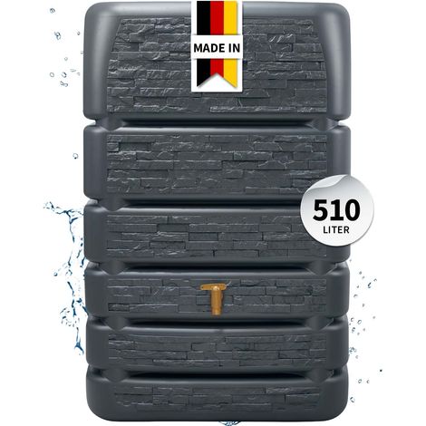 4rain SLIM STONE DECOR Mauertank 510 Liter graphite grey