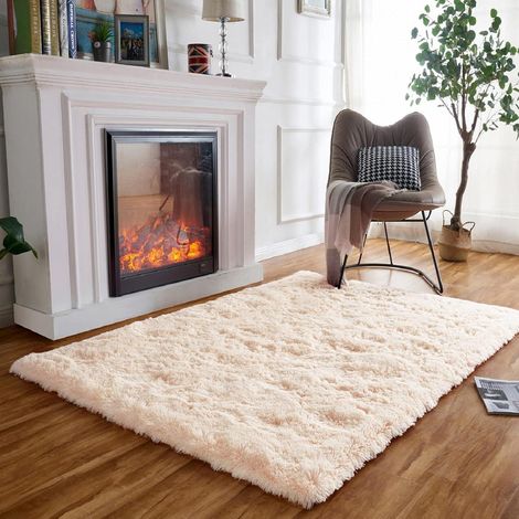 Teppich Flauschig Waschbar Hochflor Shaggy 160&xD7230 cm Beige (1/5)