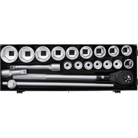 Bgs Technic – Coffret cliquet et douilles 20 mm – 20 pièces avec douilles hexagonales de 19 à 50 mm – Acier au chrome-vanadium – Coffret métallique robuste (1/5)