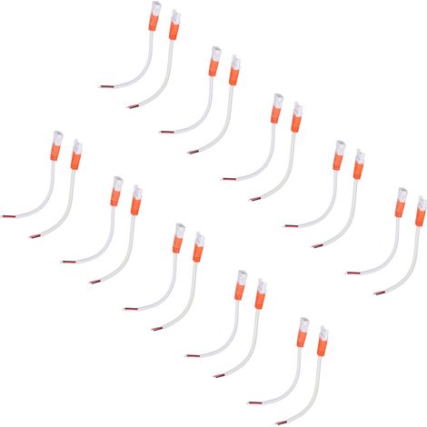 Lot de 10 connecteurs pour ruban LED 16AW 2 broches à connexion rapide, câble de connexion portable mâle/femelle (1/5)