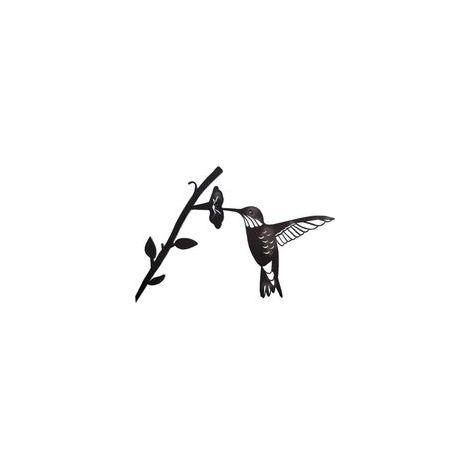 Metallene Wanddekoration mit Kolibri-Motiv für Garten oder Baum. Garten- und Osterdekoration. – Crezuo