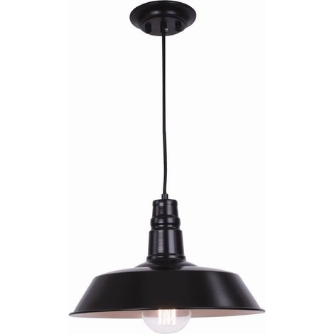 Suspension Luminaire D360 Pour Ampoule LED E27 Noir et Blanc Mat ZAMBELIS FS (1/2)