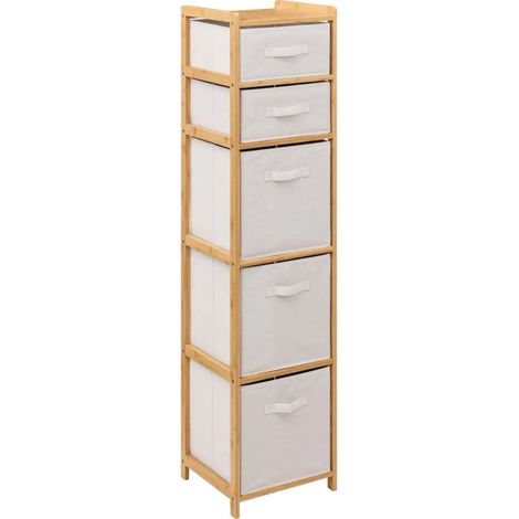 Étagère 5 Paniers de Rangement "Tidy" 144cm Naturel (1/5)