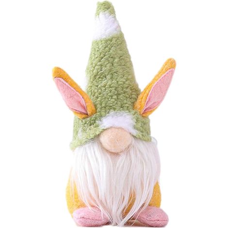 1 Décoration Pâques, Lapin sans visage, Gnome en peluche, Ornement fête, Maison Bureau (1/5)