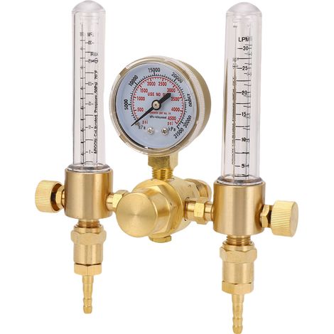 Détendeur d'argon à double sortie 0-60 CFH 0-4500 PSI, entrée CGA580, régulateur de gaz pour soudage TIG/MIG (1/5)
