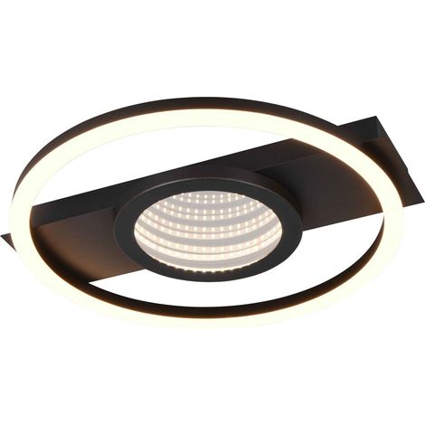 Plafoniera LED rotonda, metallo, nero, L 36 cm, Wheeler (1/5)