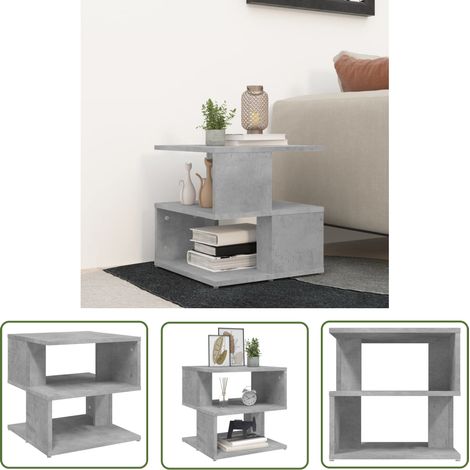 The Living Store Table d'appoint Gris béton 40x40x40 cm Aggloméré - Table D'appoint - Meuble D'intérieur - Table Basse - Décoration Intérieure - Rangement (1/5)