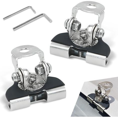 (Argent) 2 supports de montage pour barre lumineuse LED de voiture, supports de feux de fossé réglables mentalement, support de fixation non destructif, support de montage universel pour feu de travai (1/5)