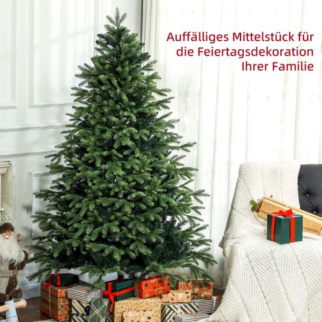 Sapin de Noël factice réaliste ignifugé, pied métallique robuste 183 cm vert (1/4)
