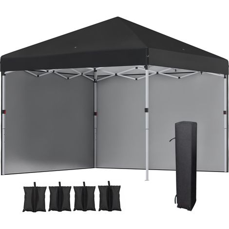 Tonnelle barnum de jardin pop-up pliant réglable en hauteur protection UV 30+ 2 parois latérales sac de transport inclus
