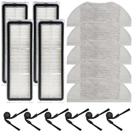 15 pièces de rechange pour aspirateur robot Xiaomi S40/OV81 : brosse latérale, filtres HEPA et chiffon de nettoyage.