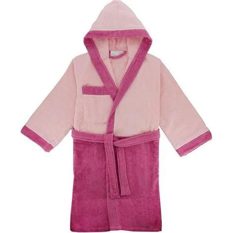 Peignoir Enfant - COTE DECO - 100% Coton - Rose - 6-8 Ans - Intérieur