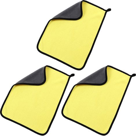 6 pièces Serviette sèche en microfibre, chiffon absorbant pour lavage automobile, non rayant, réutilisable, sans traces (1/5)