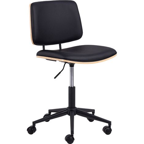 Chaise de bureau en simili - Noir - LYCOREA (1/5)