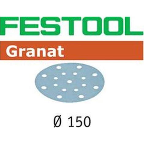 Abrasifs stickfix ø 150mm pour enduits, apprêts - granat - Grain : 80 - Quantité / boîte : 10 - FESTOOL