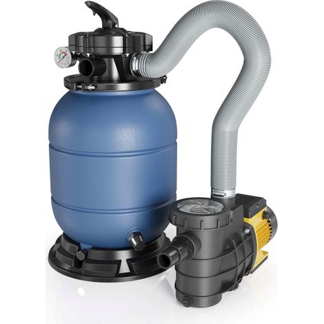 Wiltec Filtro a sabbia con pompa autoadescante e valvola a 5 posizioni HZS-200, 220W, filtraggio acqua piscina