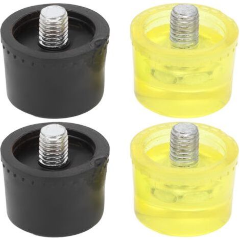 2 Sets Rubber Striking Head Hammer Replacement Tips, Yellow Black Mallet Accessories, Dia 25mm (1/5)