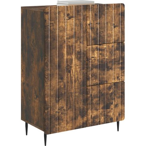 Maison La Vie - Buffet Salon Moderne - Meuble de rangement - Chêne fumé 66 x 34,5 x 91,5 cm Bois d'ingénierie bu3575 (1/5)