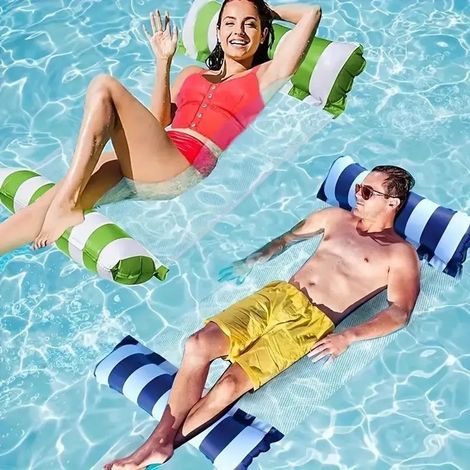 2 hamacs gonflables pour l'eau, lit flottant, chaise longue aquatique, matelas pneumatique, transat de piscine (1/3)