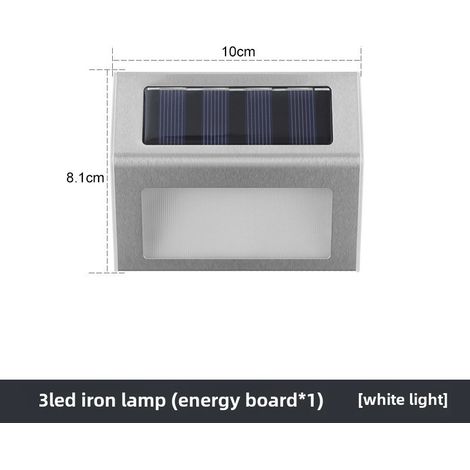 Lámpara solar de jardín para casa, jardín, villa, alumbrado público decorativo, patios rurales, iluminación de escaleras exteriores, aplique de pared (3 LED blancos solares, lámpara solar de jardín) (1/5)