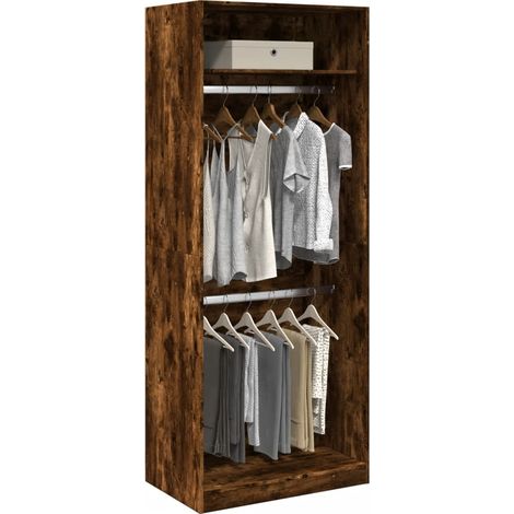Kleiderschrank Räuchereiche 80x50x200 cm Holzwerkstoffs
