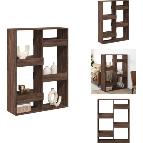 Cloison de séparation chêne marron 100x33x135cm bois ingénierie - Cloison De Séparation - Cloisons De Séparation - Séparateur De Pièce - Cloison De Bureau (1/5)