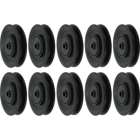 Poulie de levage en nylon 90 mm, silencieuse et robuste pour garage, salle de sport, treuil - Lot de 10