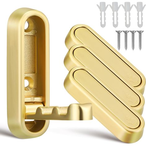 Brushed Copper Folding Wall Hooks 4 Zinc Alloy Hooks for