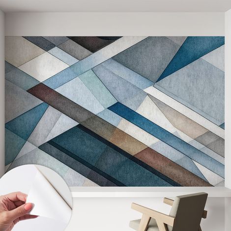 Carta da parati autoadesiva - Fotomurale adesivo - soggiorno moderno - resistente - Geometria astratta 152x104 cm (1/5)
