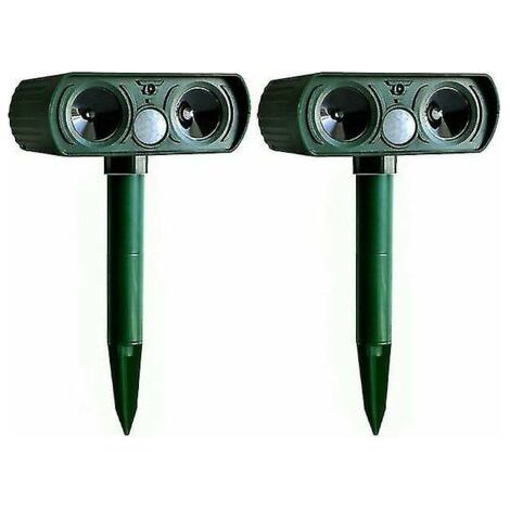 VURAHOME - 2pcs Solaire Répulsif Chat Répulsif Effaroucheur Double Ultra Dissuasif Jardin Animal Chaser- (1/5)