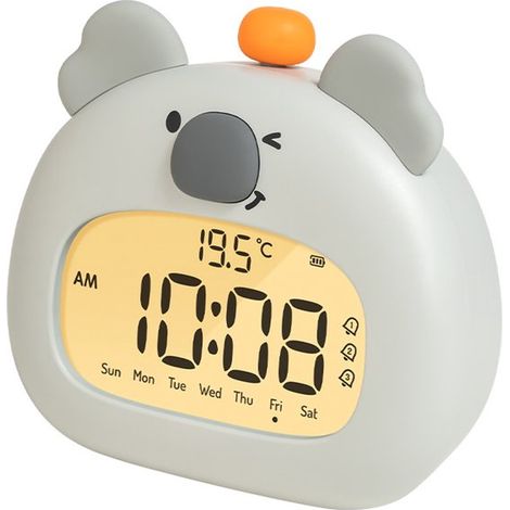 Sveglia digitale per bambini,Luce notturna per bambini,Allenatore del sonno wireless con funzione snooze,Ricaricabile tramite USB-C (1/2)
