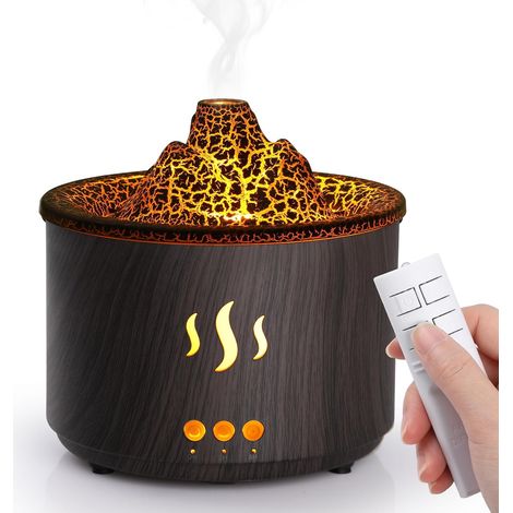 Diffuseur Huiles Essentielles 400ml Design Volcan Avec Télécommande Minuterie LED Pour Maison Yoga (1/5)