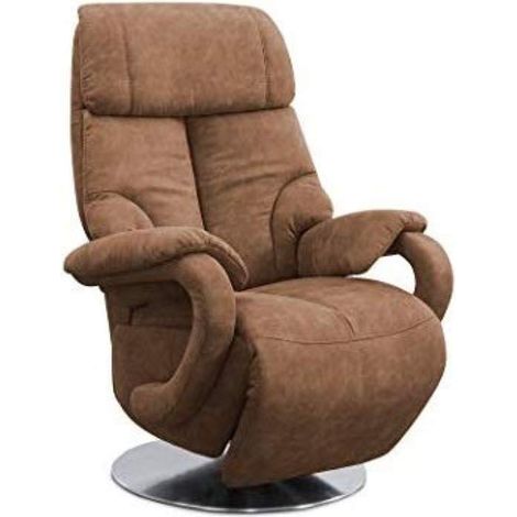 Fauteuil TV avec Fonction Relaxation électrique réglable / 2 Moteurs E / 80 x 115 x 79 / Aspect Cuir : Cognac (1/3)
